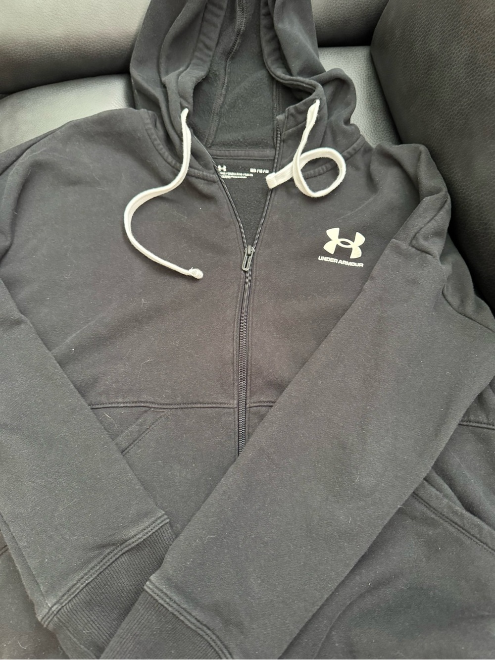 Under Armour Black Hoodie with Gray Drawstrings
